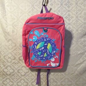 NEW Girls School Backpack Pink Purple Peace Hippie